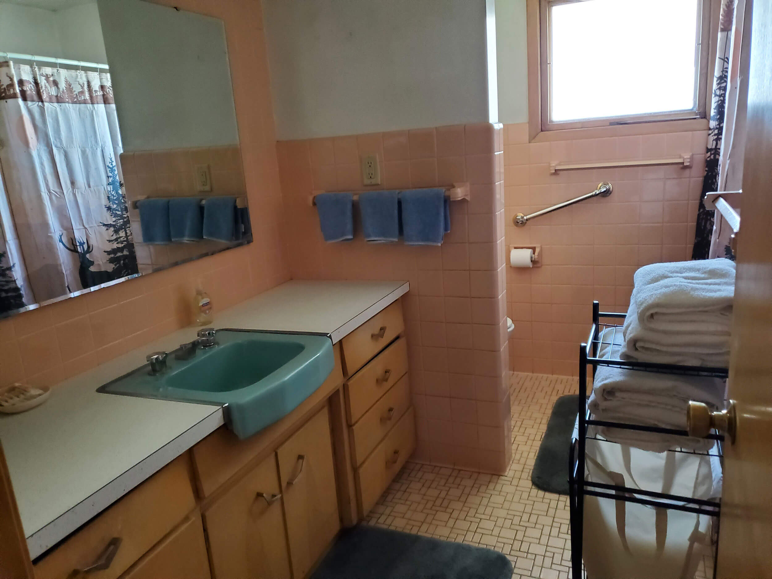 bathroom of guest house at rutting ridge motel